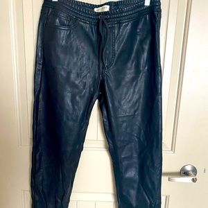 Leather joggers
